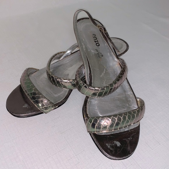 Enzo Angiolini Shoes - ENZO ANGIOLINI Sandals Women 7 Strappy Faux Snakeskin Flat Open Toe Party Formal
